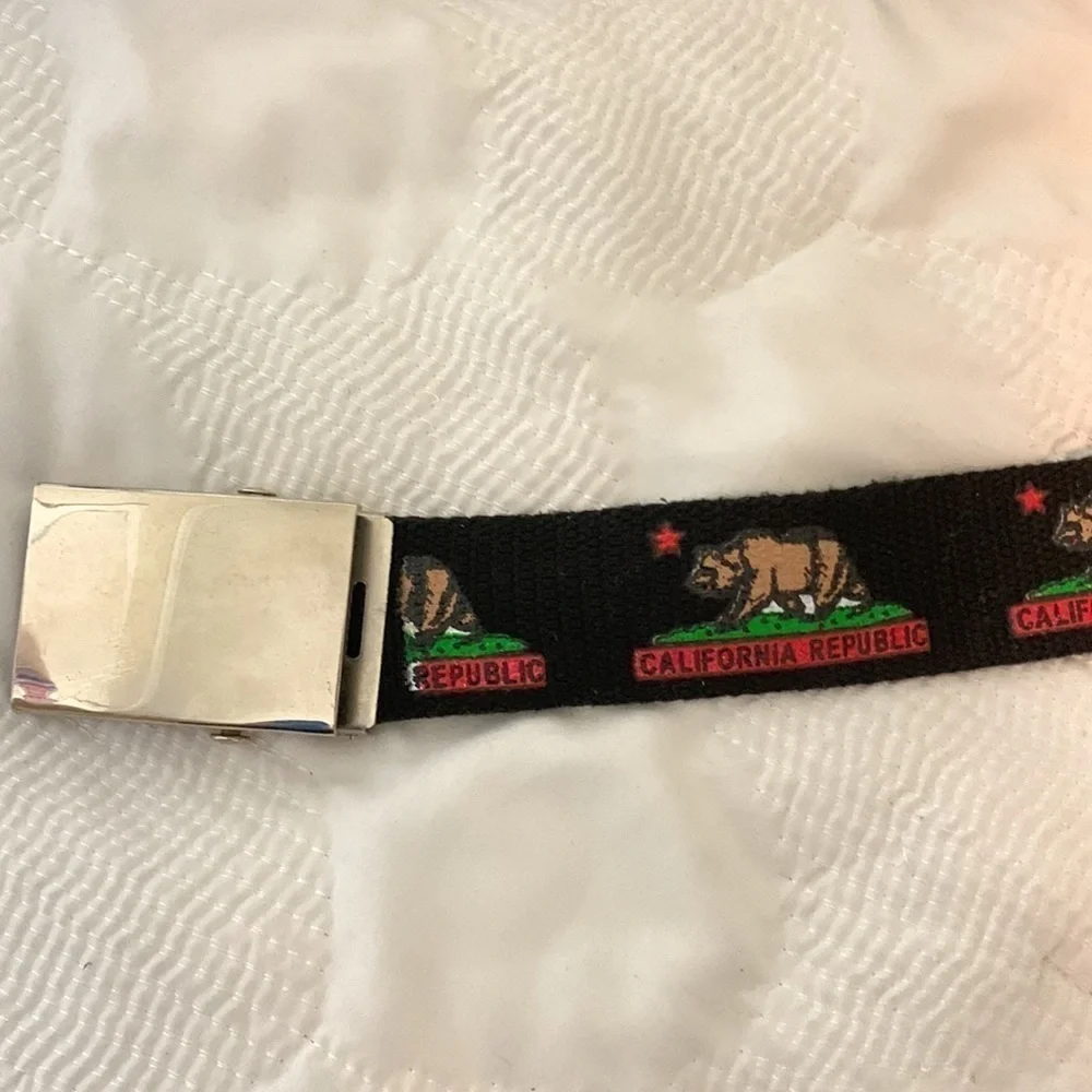 California Republic Adjustable Graphic Canvas Belt